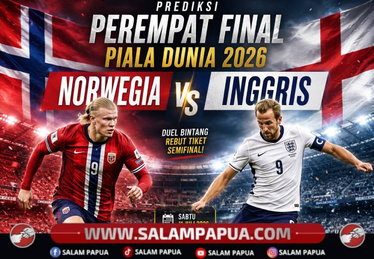 Prediksi Perempat Final Piala Dunia 2026: Norwegia Vs Inggris, Duel Haaland-Kontra Kane Perebutkan Tiket Semifinal