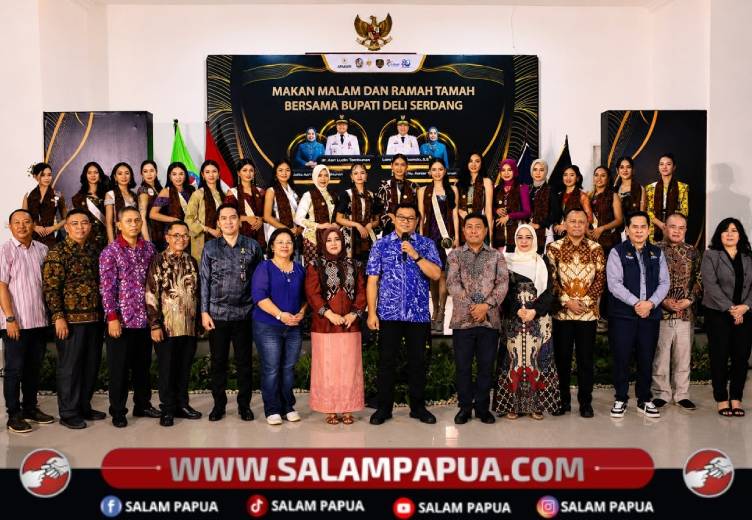 Rombongan putri perwakilan sejumlah daerah bersama panitia pemilihan Putri Otonomi Indonesia 2026 yang dilaksanakan di Deli Serdang, Sumatera Utara, Sabtu (27/6/2026)(Salampapua.com/Dokumen Pribadi)