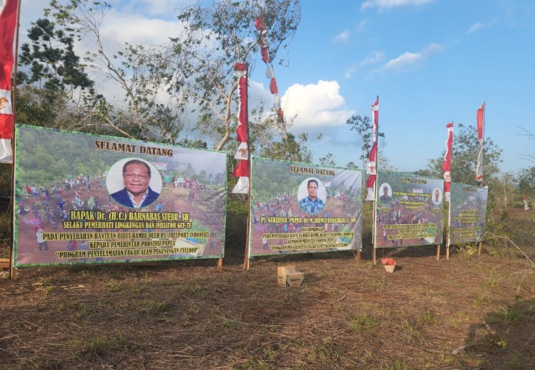 Lokasi penanaman bibit bambu bantuan PT Freeport Indonesia kepada Pemerintah Provinsi Papua di Bumi Perkemahan Waena, Jayapura. Penanaman bibit bambu ini dilakukan guna menyelamatkan Cagar Alam Pegunungan Cycloop (salampapua.com/Foto Corp.Comm PTFI)