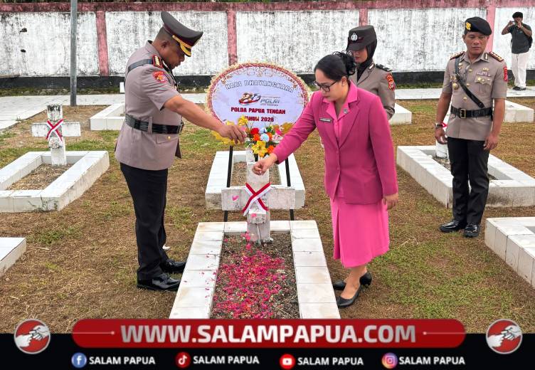 Sambut HUT Bhayangkara Ke-80, Polda Papua Tengah Gelar Ziarah Dan Tabur Bunga Hormati Jasa Pahlawan