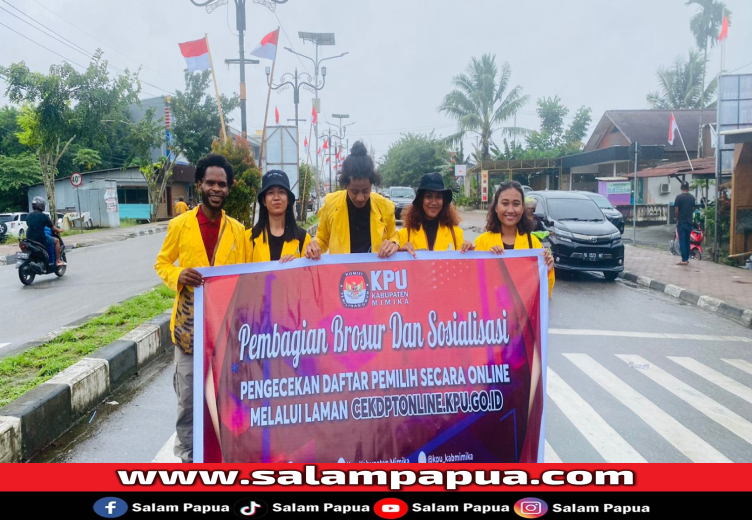 KPU Mimika Gandeng 3 Kampus Sebarkan Pamflet Cek DPT Online Kepada Masyarakat