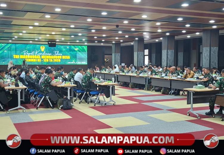 Suasana pelaksanaan Rakornis TMMD ke-129 di Gedung AH Nasution Mabes AD Jakarta, Kamis (2/7/2026)(Salampapua.com/Sampe P Sianturi)