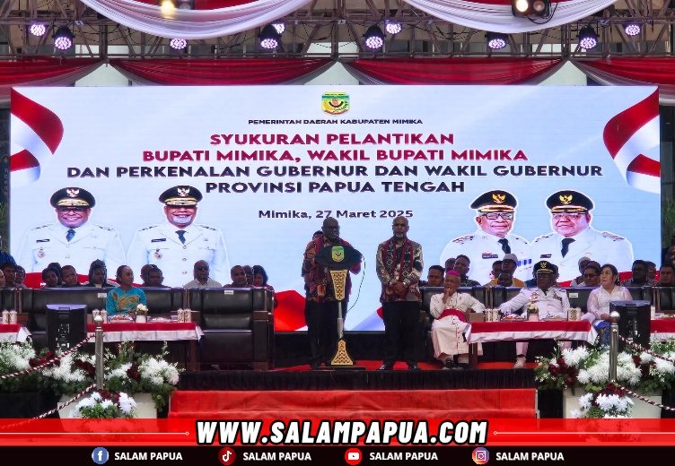 Gubernur Dan Wagub Papua Tengah Hadiri Acara Syukur Pemkab Mimika, Sampaikan Terima Kasih Kepada Masyarakat