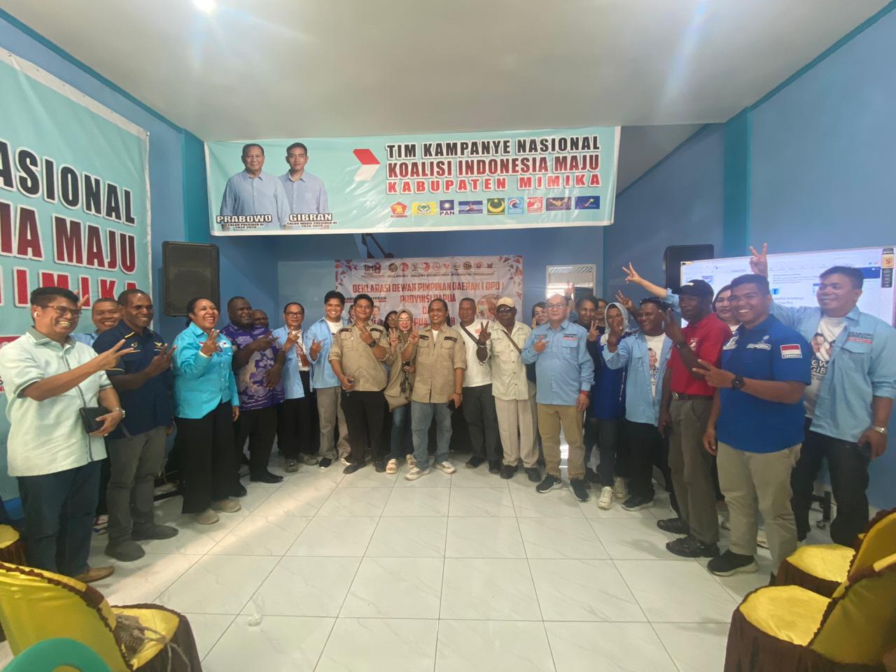 DPD Tim 8 RJBBP Papua Tengah Deklarasi Dukung Prabowo-Gibran