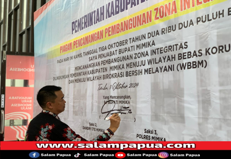 Pemkab Mimika Canangkan Pembangunan Zona Integritas Menuju Bebas Korupsi Dan Bersih