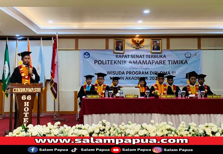 Sambutan Direktur Politeknik Amamapare Timika, Ir. Herman Dumatubun,S.T,M.T (salampapua.com/Evita)