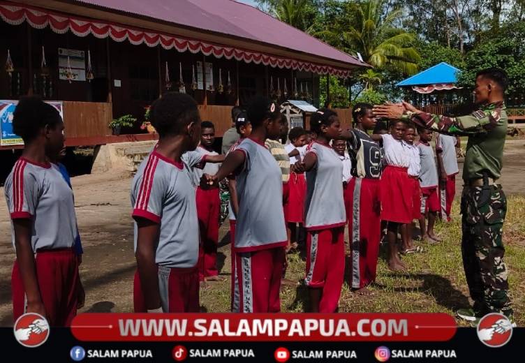 Satgas TMMD Tanamkan Disiplin Dan Nasionalisme Kepada Pelajar Keakwa