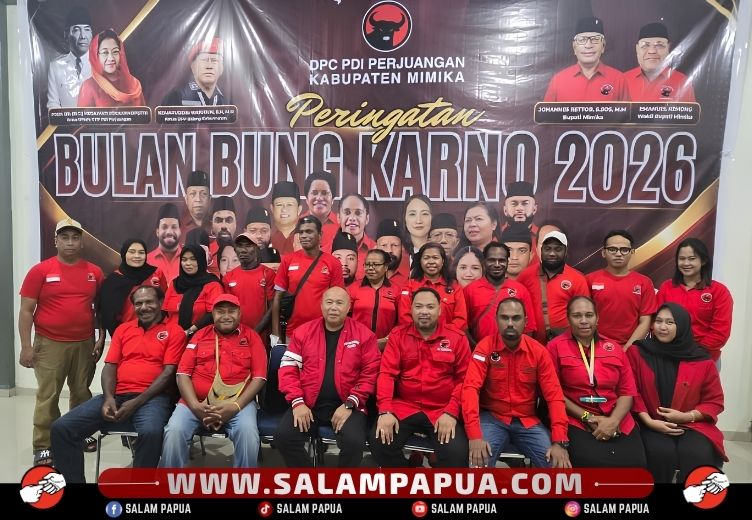 Tutup Bulan Bung Karno 2026, DPC PDI Perjuangan Kabupaten Mimika Gelar Doa Kebangsaan