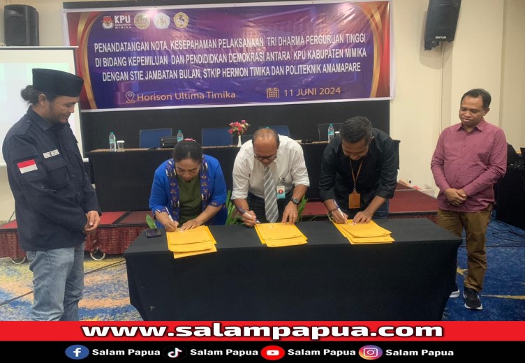 KPU Bekerjasama Dengan 3 Kampus Di Timika Sukseskan Pilkada 2024 Dan Pendidikan Demokrasi