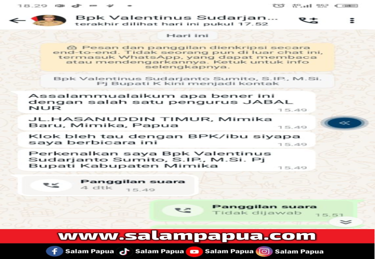 Masyarakat Diimbau Tidak Percaya Akun WhatsApp Mengatasnamakan Pj Bupati Mimika