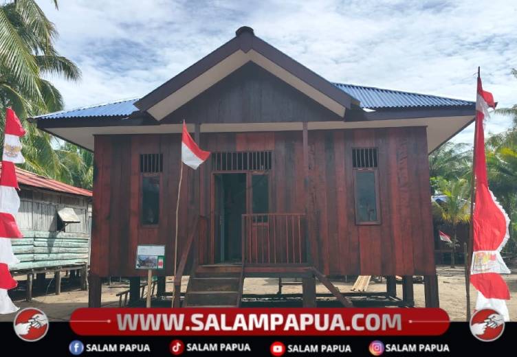 Lima Rumah Program TMMD Di Kampung Keakwa Rampung Dibangun