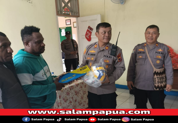 Polsek Miru Bantu Alat Olahraga Bagi Pemuda Inauga