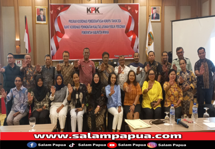 KPK RI Dan Inspektorat Mimika Gelar Rakor Peningkatan Kualitas Layanan Bersama Pelaku Usaha
