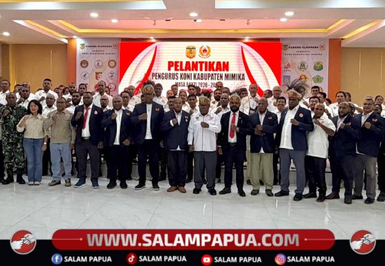 Antonius Kemong Resmi Pimpin KONI Mimika 2026�2030, Pembinaan Olahraga Didorong Hingga Distrik