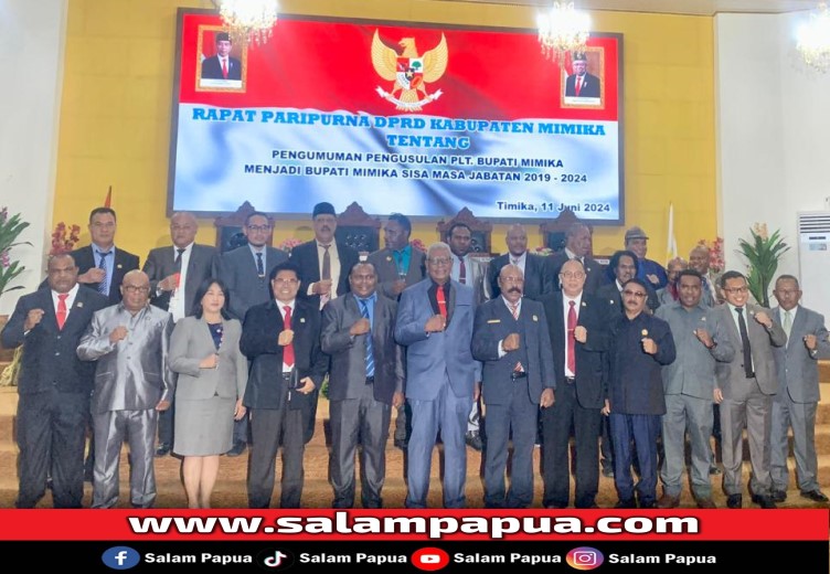 DPRD Mimika Gelar Rapat Paripurna Pengusulan Johannes Rettob Menjadi Bupati Mimika Definitif 2019-2024