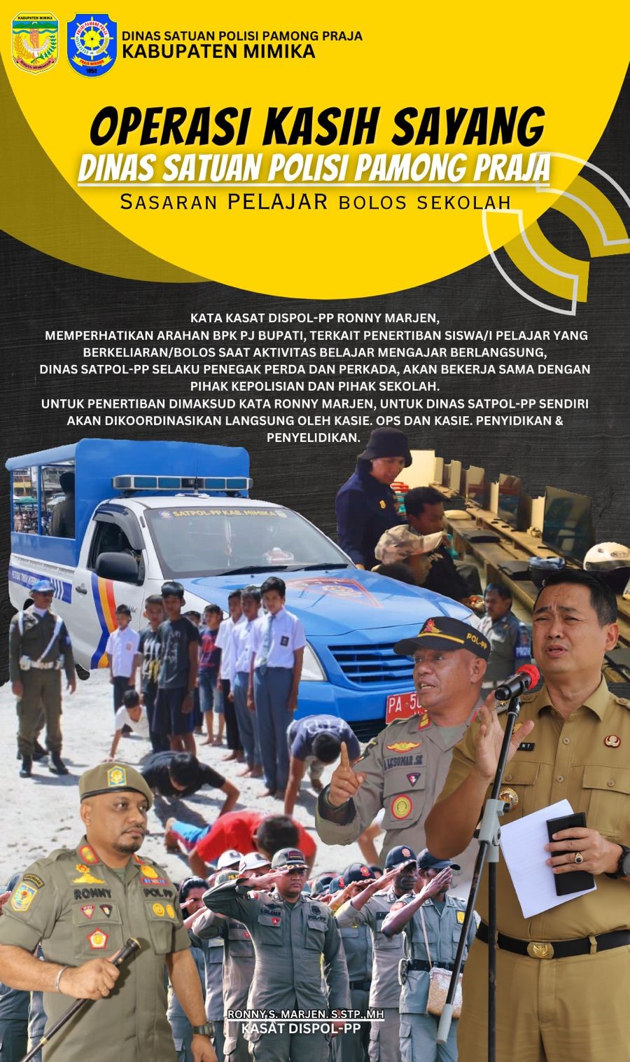 Flyer Operasi Kasih Sayang (Flyer: Dispol PP Pemkab Mimika)