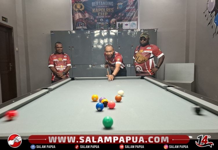 Meriahkan HUT Ke-81 RI, 76 Peserta Ikut Turnamen Biliar Kapolres Cup Di Mimika
