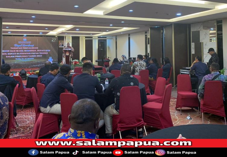 Tutup Rakor Bersama KPU Kabupaten, Ketua KPU Papua Tengah Minta Segera Lakukan Rakor PKPU Nomor 8 Tahun 2024