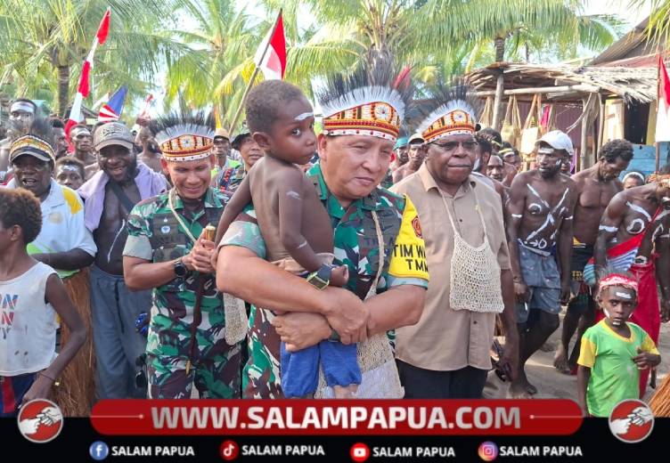 Tim Wasev TMMD Ke-128 Disambut Meriah Warga Keakwa, Progres Pembangunan Capai 30 Persen