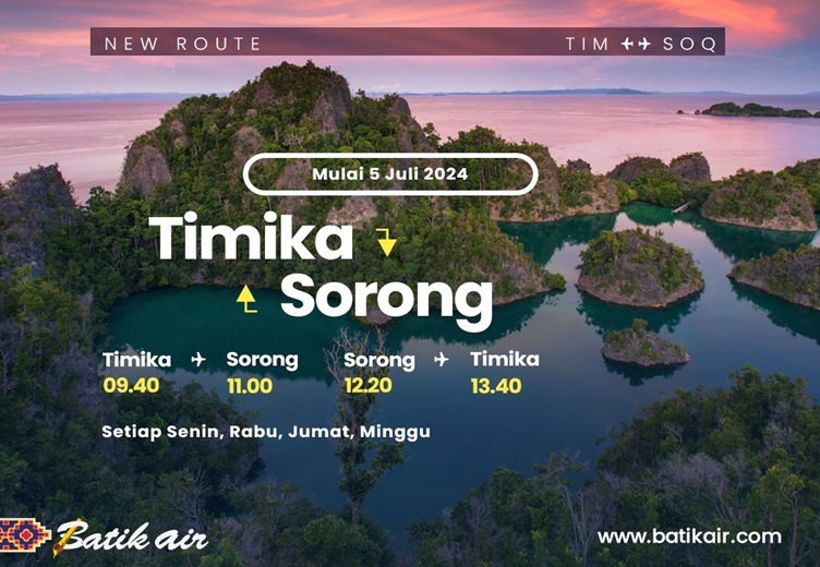 Batik Air Buka Rute Baru Timika-Sorong (PP)