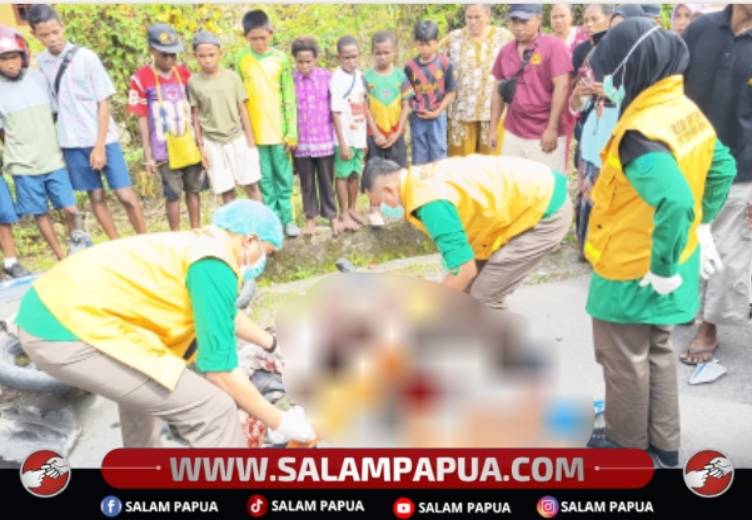Diduga Mabuk Dan Lawan Arah, Dua Pengendara Terlibat Tabrakan Di SP2 Timika