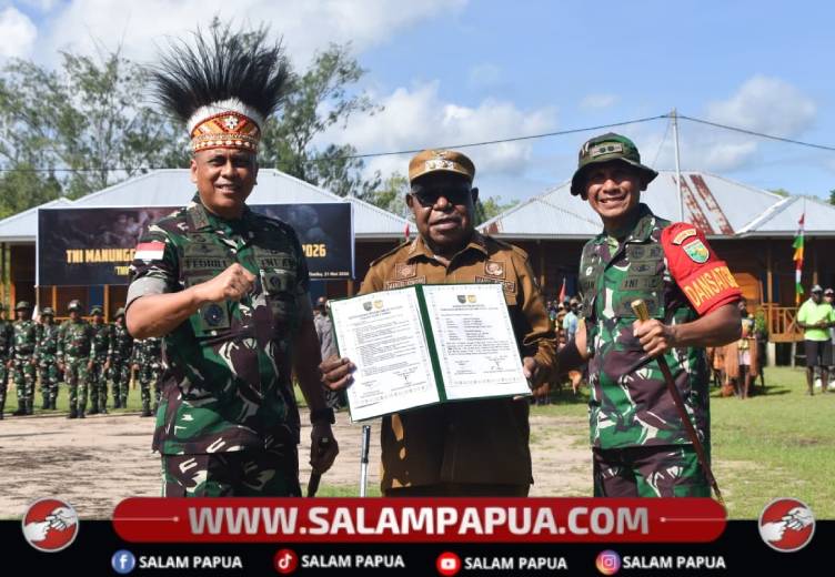 Pangdam XVII/Cenderawasih Resmi Tutup TMMD Ke-128 Kodim 1710/Mimika Di Kampung Keakwa