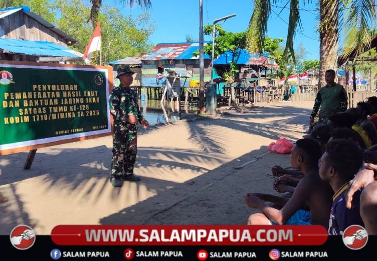 Satgas TMMD Edukasi Warga Keakwa Olah Hasil Laut Bernilai Ekonomi