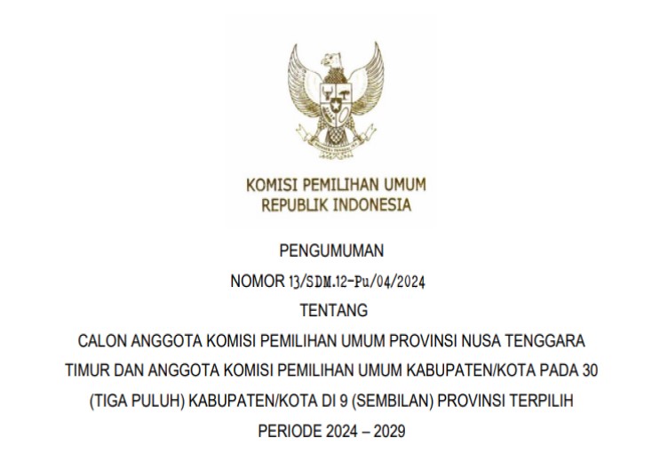 Berikut Anggota KPU Mimika Terpilih Periode 2024-2029