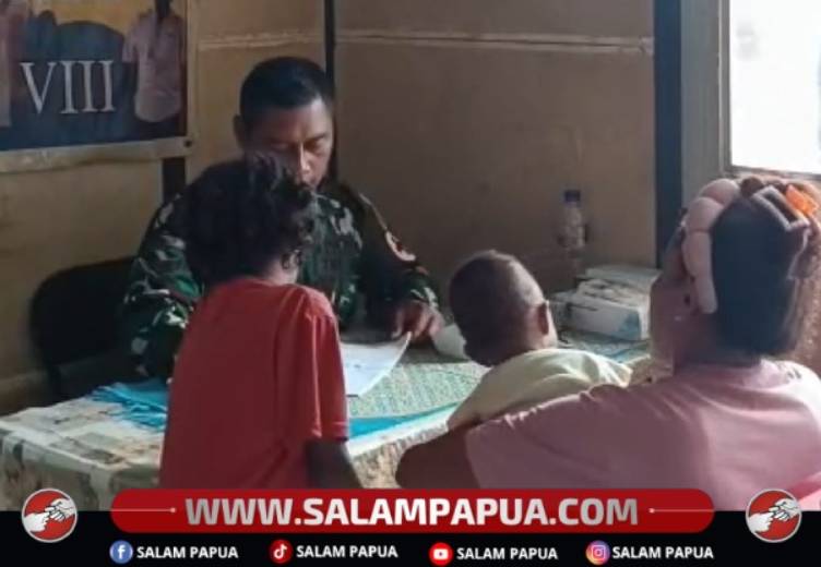 Satgas Aktif Berikan Pelayanan Kesehatan Kepada Warga Di Lokasi TMMD