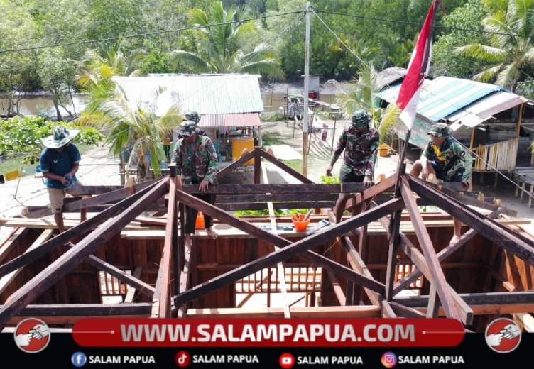 Satgas TMMD Fokus Rampungkan Rangka Atap Rumah Program TMMD