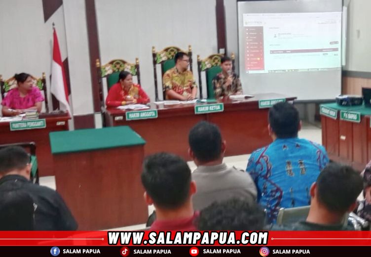 PN Timika Gelar Monev Penerapan E-Berpadu Bersama Mitra Penegak Hukum