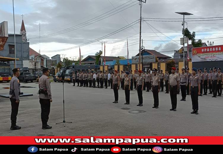 56 Anggota Polres Mimika Naik Pangkat, Diharapkan Tunjukkan Perilaku Humanis
