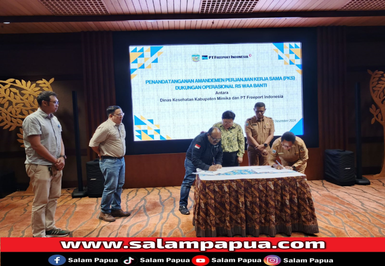 PTFI Bersama Dinkes Mimika Lakukan PKS, Dukung Operasional RS Waa Banti