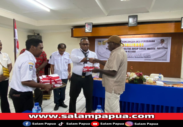 Jelang HUT Ke-79 RI, Bendera Merah Putih Berkibar Di Mimika Barat Jauh