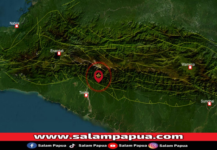 Gempa Bumi 3,9 Skala Richter Guncang Wilayah Timur Laut Timika