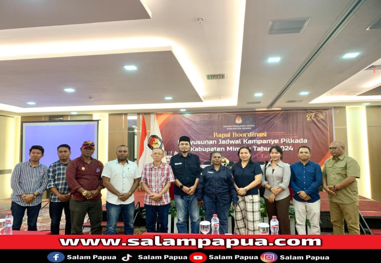 KPU Mimika Rapat Koordinasi Dengan LO Paslon, Berikut Penetapan Jadwal Kampanye