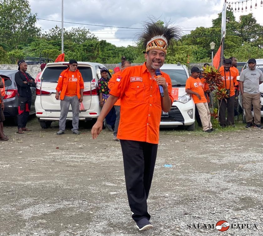 Presiden Partai Buruh Said Iqbal saat memberikan sambutan (Foto:salampapua.com/Evita)