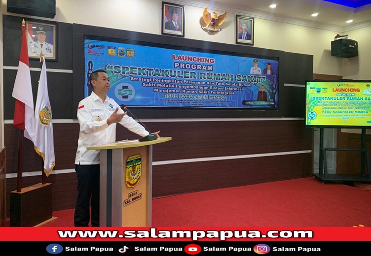 Pj Bupati Mimika Valentinus Sudarjanto Sumito saat menyampaikan sambutan (salampapua.com/Evita)