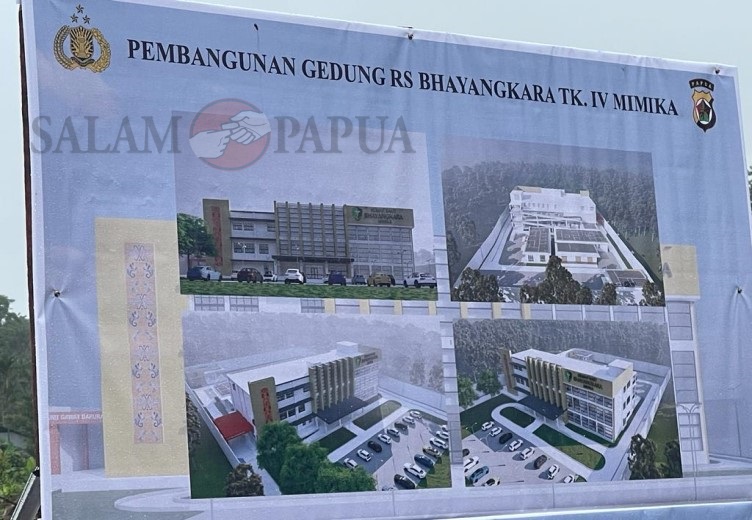Gambar RS Bhayangkara dan gedung Satpas SIM Polres Mimika (Foto:salampapua.com/Acik)