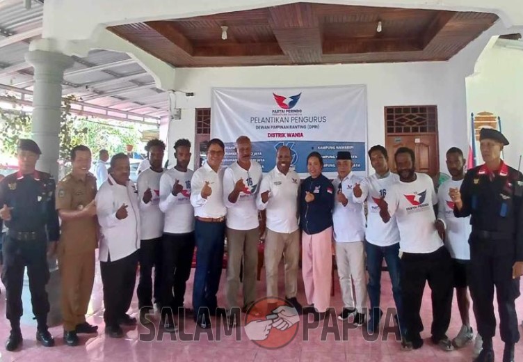 DPD Partai Perindo Kabupaten Mimika Lantik Pengurus Dewan Pimpinan Ranting Distrik Wania